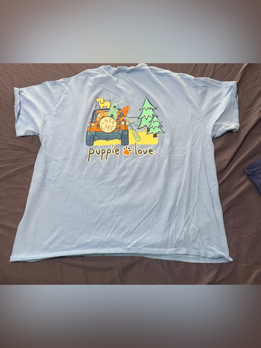 Puppie Love Light Blue 'Lake Life' Graphic Tee